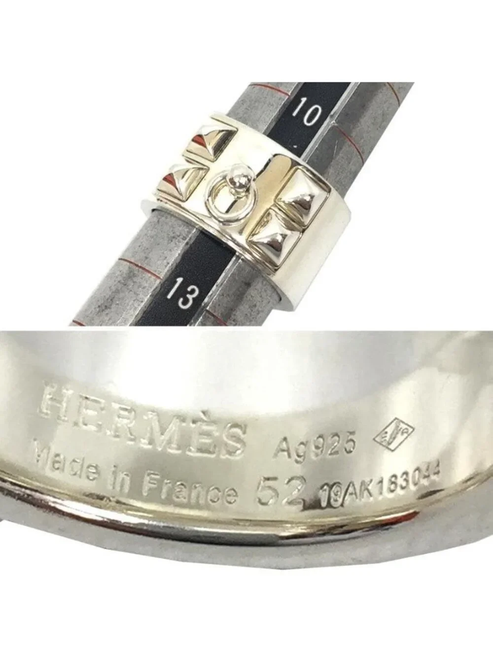 Hermes Ring Collierd Chien GM 52 Silver Aq8016